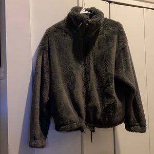 Dark grey fuzzy jacket